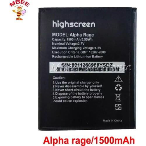 Highscreen Alpha Rage Battery 1500mAh High Quality Accumulator High Quality