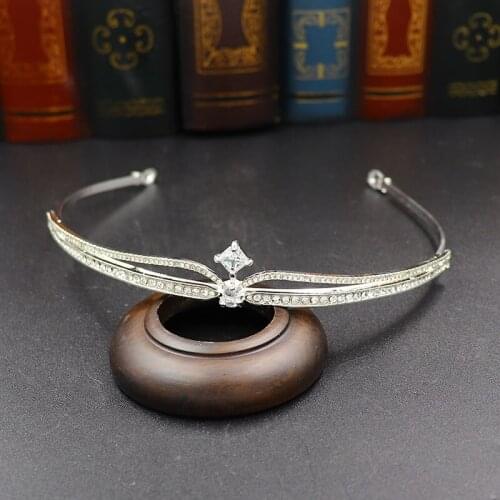 Exquisite Diadema Zircon Bridal Crown Alloy Rhinestone Childrens Princess Crown Hairband Bride Hair Accessories For Women