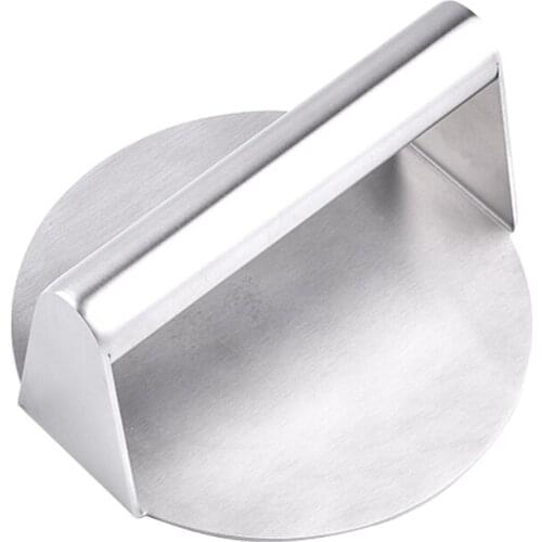 K1MF Round Burger Smasher Stainless Steel BBQ Grill Press Burger Smasher Durable Gift