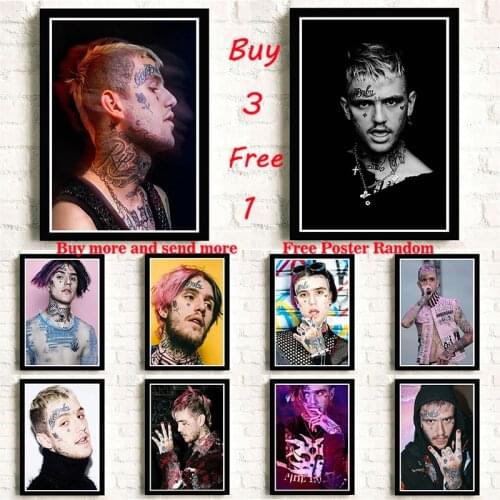 Lil Peep Rapper Coated Paper Posters High quality Printing Drawing core wall Decorative Painting Frameless