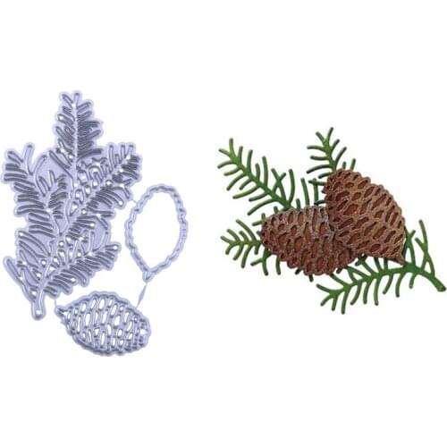 Leaves Pinecone Embossing Template Metal Cutting Dies Stencil for DIY Scrapbooking Photo Decor Mold Hand Embossing Decorative