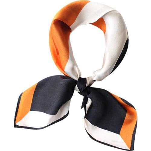 53cm small Silk Handkerchief 100% Silk Square Scarf Hairband Tie For girl Kerchief