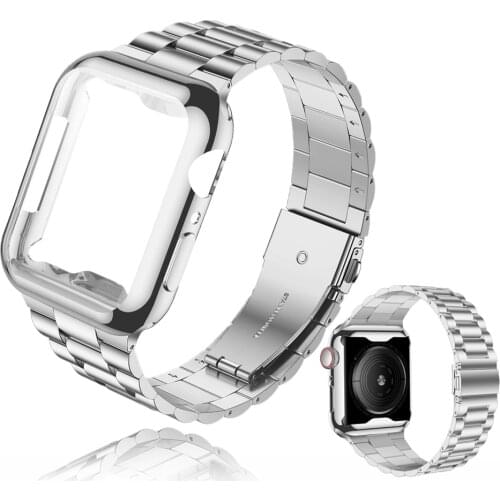 Metal Strap+Case For Apple Watch Series 6 Band SE 44mm 40mm For applewatch 42mm 38mm iWatch SE6 5 4 3 2 Stainless Steel Bracelet