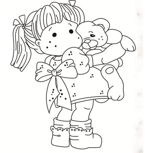 Cute girl Transparent Clear Silicone Stamp/Seal for DIY scrapbooking/photo album Decorative clear stamp sheets