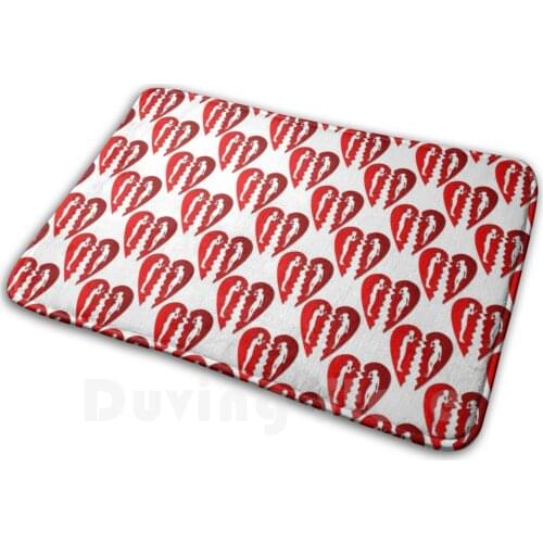 Heartbroken Polka Dot Style Pattern Soft Non-Slip Mat Rug Carpet Cushion Heart Heartbroken Male Female Relationship Love