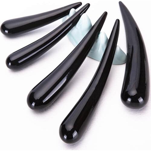 Natural Black Buffalo Horn Massage Stick Chinese Medicine Acupuncture Sticks Various Sizes 10-15cm L006