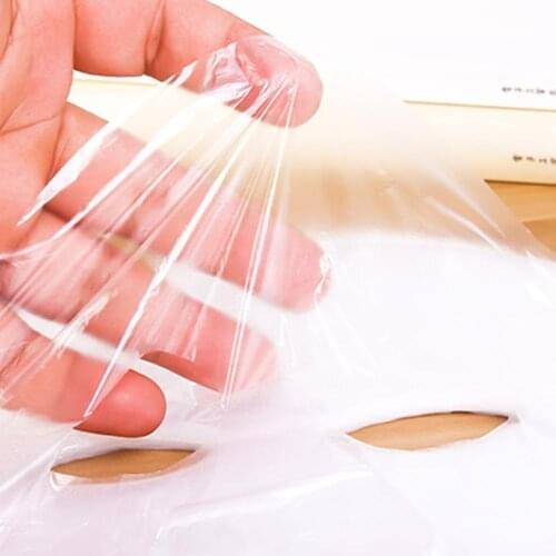 100pcs Natural Disposable Plastic Paper Masks Beauty Healthy Tool Plastic Film Skin Care Full Face Cleaner Mask Paper 5.0