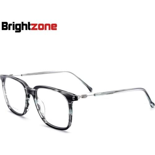Brightzone Fashion Square Handmade Acetate Metal Mixed Men Women Optical Frame Glasses Oculos De Grau Gafas Eyeglasses Frames