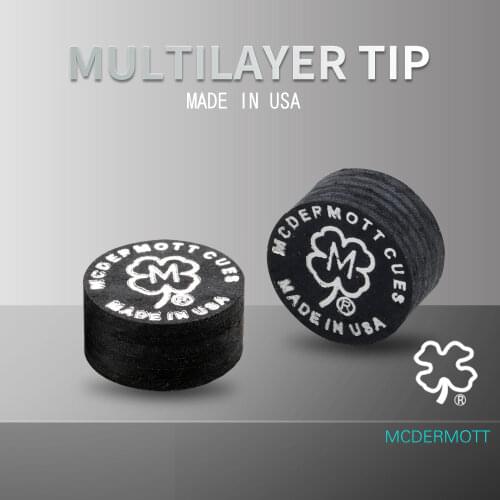 Original Imported MCDERMOTT Billiard Tips 5 Pieces S/M Black Pool Cue Tip 14mm Durable Multilayer Tips Billiard Accessory