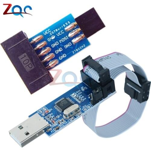 10 Pin to Standard 6 Pin Adapter Board + USBASP USBISP AVR Programmer USB ATMEGA8 ATMEGA128 ATtiny/CAN/PWM For Arduino