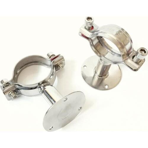 38-40mm 1-1/2" 38mm Pipe Hanger Bracket Clamp Support Clip With Base Plate 304 Stainless For Beer Brewing L=50mm