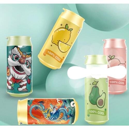 Portable Juice Can Design Handheld Fan Personal USB Fan Mini Foldable Fan 2 Wind Speed for Kids Adults Travel