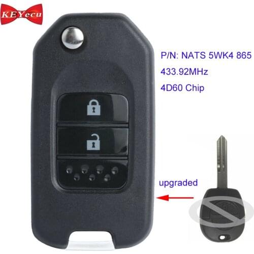 KEYECU for Nissan Almera Micra Primera Patrol X-Trail Terrano Tino Upgraded Remote Key Fob NATS 5WK4 865 433.92MHz 4D60 Chip