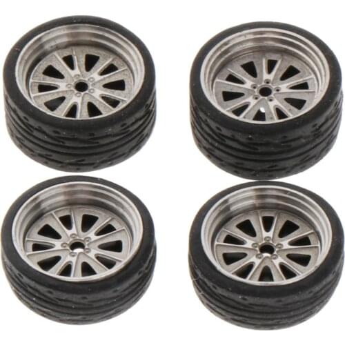 Replacement 1/64 Scale 11mm Wheel Tires Tyre Kit for Vehicles DIY