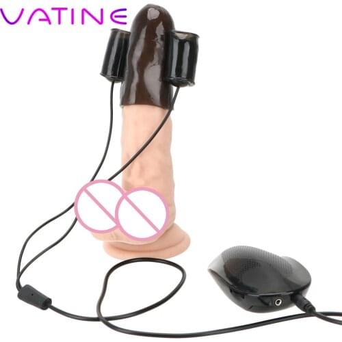 VATINE Vibrators For Men Cock Glans Physical Training Delayed Ejaculation Sex Toys Adjustable Strong Vibrating Penis Pump