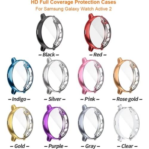 Plating Shell TPU Cover for Active / Active 2 For Samsung galaxy watch active 2 44mm 40mm Silicone Full Screen Protection Case