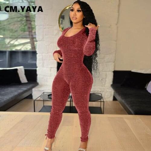 Lemon Gina Women Jumpsuits Solid Hollow Out Bandage Bodycon Rompers Cleavage Sexy One Piece Overalls Fashion Streetwear Autumn