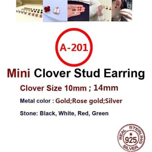 A201 Hot Brand Stud Earring Women In Sterling Silver 925 Set Multi-color Natural Stone Original Bijoux Top Quality 10mm/14mm