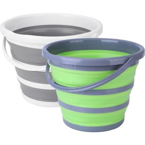 1 pcs Silicone Folding Bucket Round Portable Car Wash Bucket Portable Camping Outdoor Fishing Bathroom Kitchen Tool Accessories