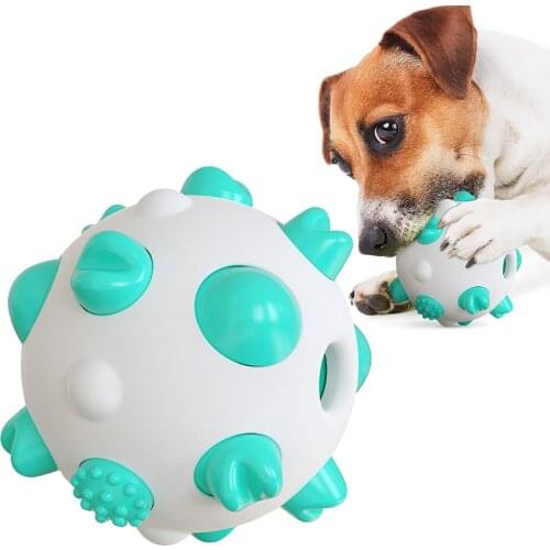 3 colors Teeth clean ball Teeth chewing toys Safety interactive game Rubber ball Pet dog bite molar toys Food Dispenser