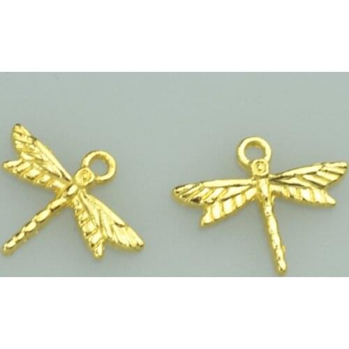 40pcs 16*19mm gold color dragonfly Alloy charms pendant fit necklace bracelet diy Pendants for jewelry making 4023A