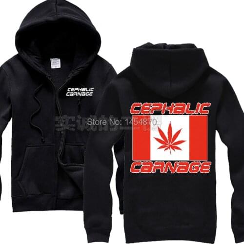 5 designs Cephalic Carnage Rock Canada Flag Cotton hoodies shell jacket brand punk sudadera Zipper Sweatshirt tracksuit hip hop