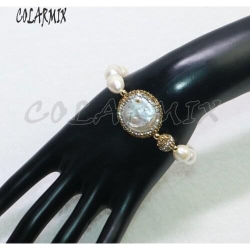5 pieces natural pearl bracelets beaded pearl jewelry wholesale jewelry crafted bracelets for women 9096