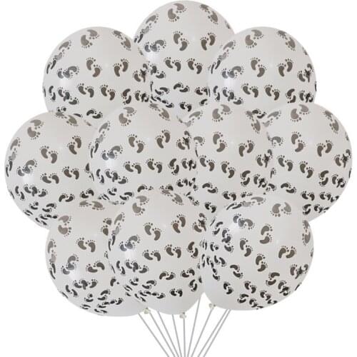 50/100pcs 12" Footprint Latex Balloons Baby Shower Boy or Girl 1st Birthday Party Decors Gender Reveal Theme Party Air Balloons