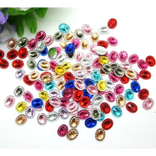 500Pcs Mixed Oval Bling Resin Decoration Crafts Flatback Cabochon Scrapbooking Embellishments Beads Diy Accessories