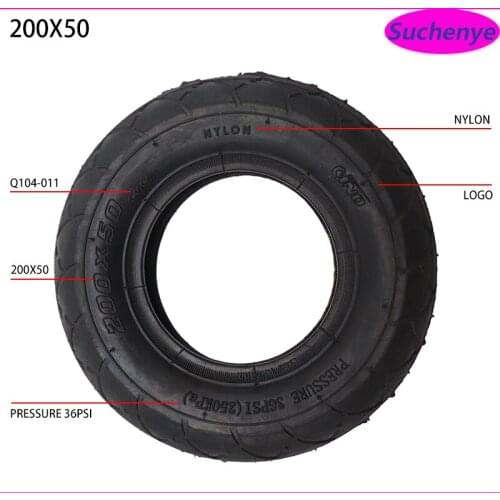 8 Inch 8x2 Outer Tyre 200x50 Pneumatic Tire for Mini Electric Scooter Front and Rear Wheel
