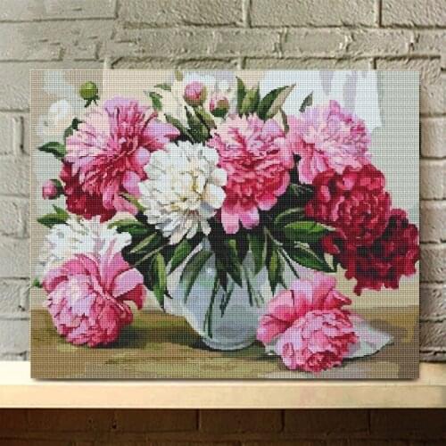 Flowers DIY Full Round Flowers diamond painting Needlework Pattern Diamond Embroidery Craft Cross Stitch Home Decor Gift