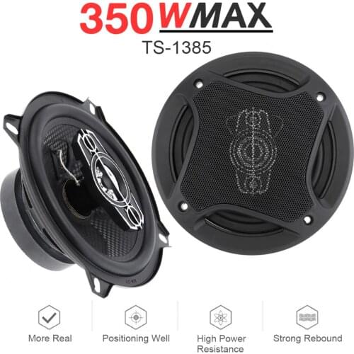 2pcs 5 Inch 12V 13cm 350W 12V Car Coaxial Speaker Auto Audio Music Stereo Full Range Frequency Hifi Non-destructive Installation