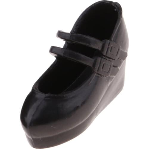 Black Fashion Plastic Single Shoes For Blythe Licca For Dollfie DOD 1/6 BJD