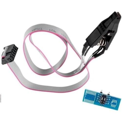 For SOIC8 SOP8 Flash Chip IC Test Clip with SPI Cable Programmer BIOS TL866A/CS