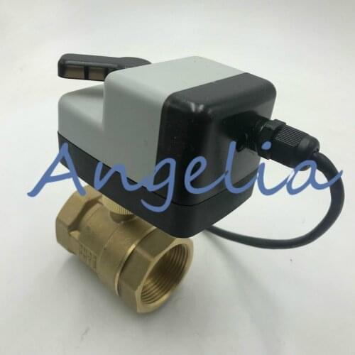 AC110-220V (Universal) G11/2" BSP DN40 Brass 2 Way Manual and Automatic Motorized Ball Valve Electrical Actuator Normally Open