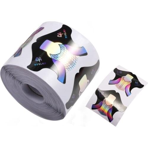 300Pcs French Nail Form Tips For Soak Off UV Gel Quick Extension Builder Gel Sticker Tip Building Guide Mold Manicure Stencil Na