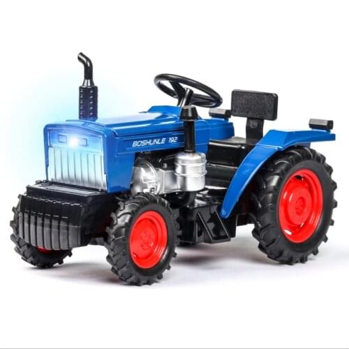 1: 32 Simulation Farm Special Tractor Sound And Light Open Door Childrens Toy Alloy Car Model Boys Birthday Gift Blue