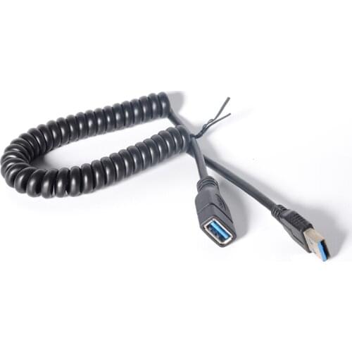 Coil USB Extension Cable 3.0 Male to Female USB coiled Cable Extender Data Cord USB to USB stretch Spring Curl cables 1.5M 5FT