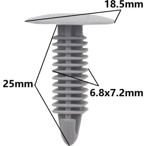 Kalili Push in 7mm hole Car Roof Shield Cover Trunk Panel Trim Retainer Fastener Plastic Rivet