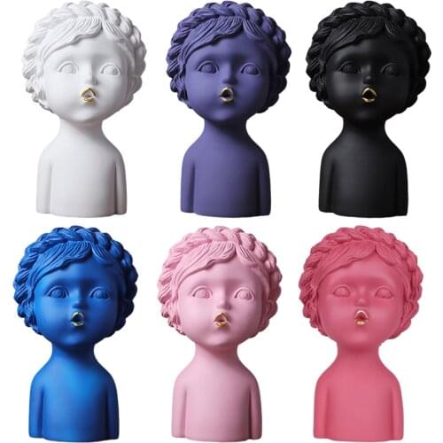 Creative Resin Sculpture Face European Style Living Room Sculpture Home Table Bedside Decor Durable Ornament Crafts