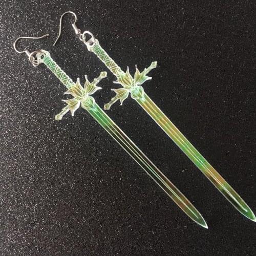 The Badass Iridescent Sword Acrylic Earrings
