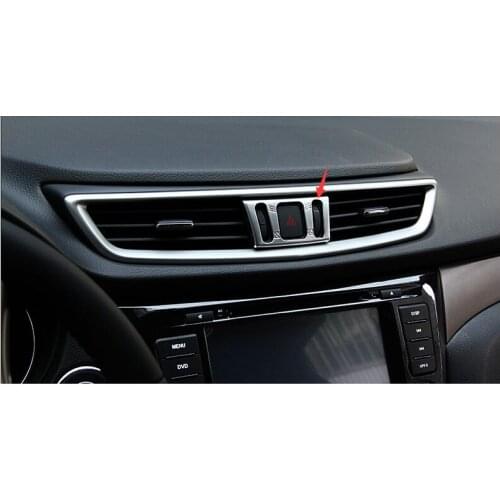 Lapetus Chrome Front Air Conditioning AC Outlet Vent Adjust Button Frame Cover Trim 1 Pcs For Nissan Murano 2015 2016 2017 2018