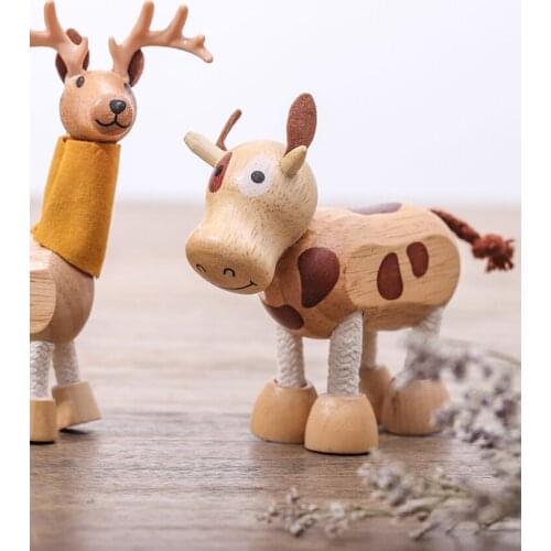 Cute cartoon wooden animal elephant ornaments living room bedroom desktop doll ornaments childrens room decorations