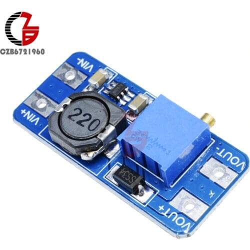 MT3608 Step Up Boost Coverter Module 12V 2A DC-DC Voltage Regulator Booster Adjustable Power Transformer Supply Potentiometer