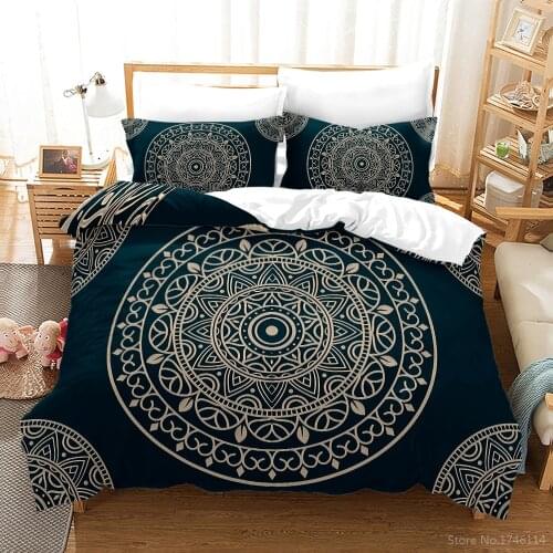 Mandala Bohemian Duvet Cover Set Queen King Size Bedding Set Soft Comforter Cover with Pillowcase Bedclothes for Home Bedroom