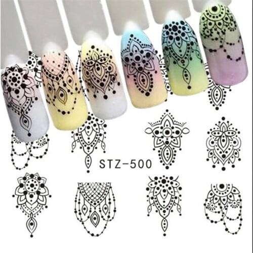 Stickers Transfers Bows Jewellery Necklace Nail Art Water Lace Decals Gems