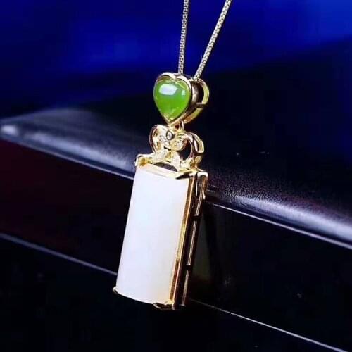 Natural Hetian jade white jade pendant safe and sound brand exquisite high-level Pendant