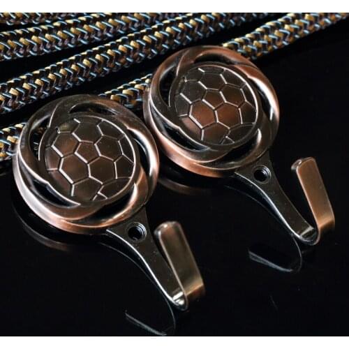 One pair curtain Holdback wall hook European Hollow geometric Circle alloy curtain accessories curtain tieback Holdbacks M230