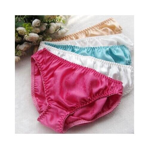 Limited edition female 100% mulberry silk jacquard sexy underwear dark grain increased mast yards pants