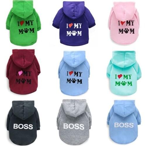 Miflame Autumn Winter Puppy Sweatshirt Letter Printed Small Dogs Hooded Clothes Pomeranian Spitz Fleece Pet Clothing Dog Outfits